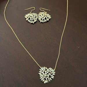 Stella & Dot Baguette Blitz sparkling heart necklace AND earrings set.